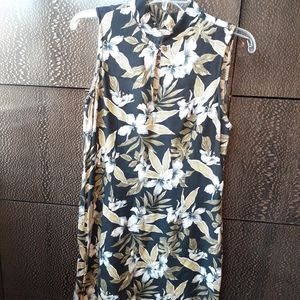 Tommy Bahama Womens 8 silk tank shift dress blk